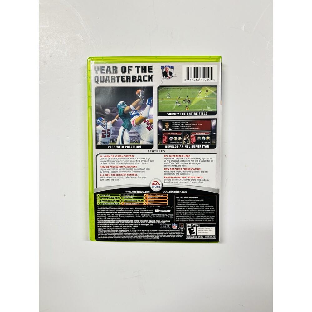 Madden NFL 06 (Microsoft Xbox, 2005) Complete w/ Manual Tested Works VG Cond - Picture 2 of 11